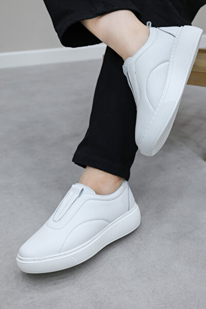 FAST STEP Pantofi casual de damă, albi, din piele naturală 982ZA1260