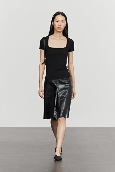Massimo Dutti Kare yaka kısa kollu t-shirt