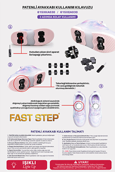 FAST STEP Pink Green Girls' Sneaker Shoes 615Xka030