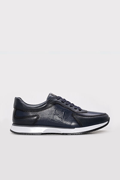 FAST STEP Genuine Leather Navy Blue Men's Casual Shoes 241Ma1991