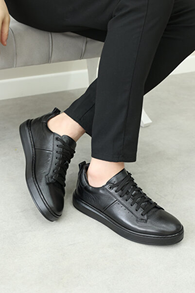 FAST STEP Hakiki Deri Siyah Erkek Casual Ayakkabı 819MA1230