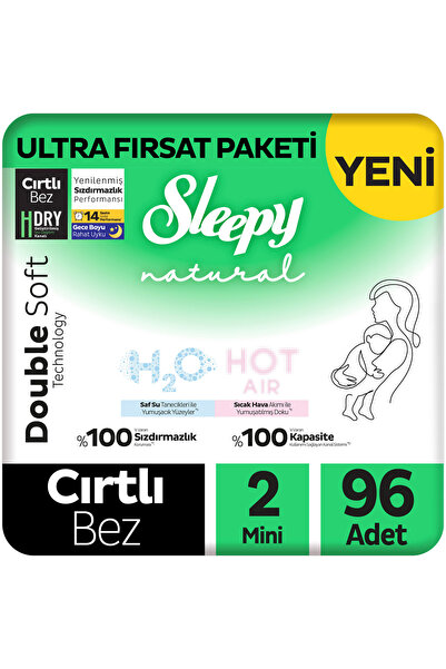 Sleepy Natural Double Soft Ultra Fırsat Paketi Bebek Bezi 2 Numara Mini 96 Adet
