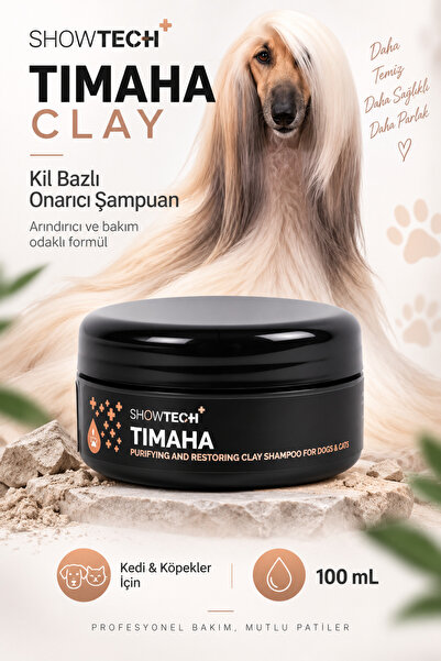 Showtech Timaha Kedi Köpek Kil Bazlı Onarıcı Şampuanı 100 ml - 10:1 Konsantre...