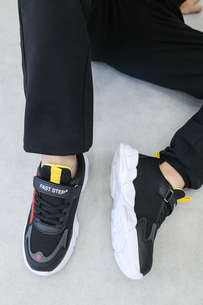 FAST STEP Μαύρα Κόκκινα Παπούτσια Sneaker για Αγόρια Anorak 615XCA023