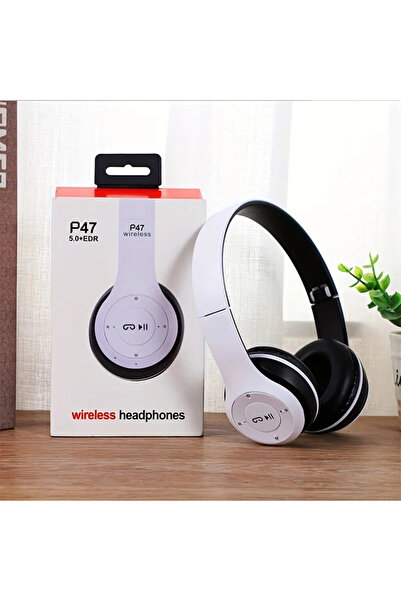 Vikefon WHITE P47 Bluetooth 5.0 Wireless Headphone Foldable HIFI Stereo Bass ...
