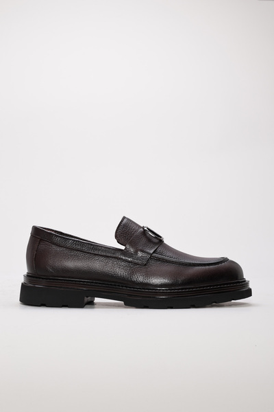 FAST STEP Pantofi pentru bărbați cu toc subțire din piele naturală maro 943MA215
