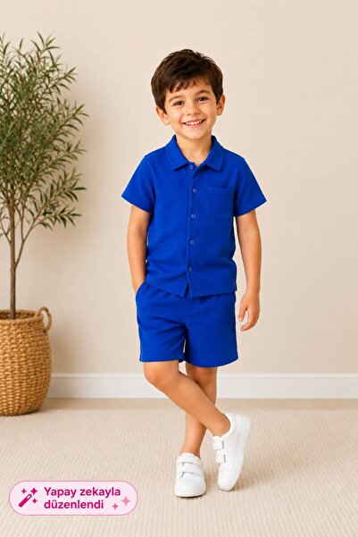 My Kids Wear Pocket Detailed Boy's Shorts Suit