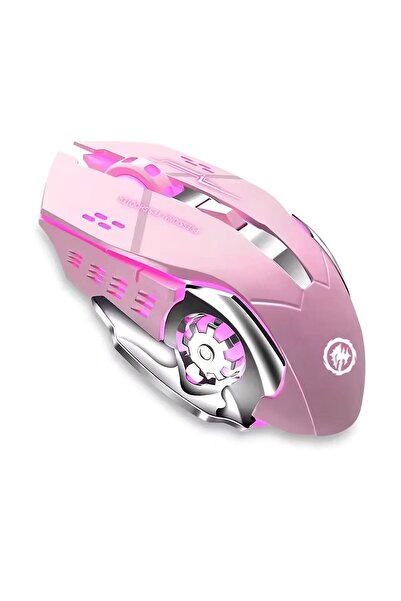 Choice1 Pink Portable Rechargeable Bluetooth Wireless Mouse Silent Luminous G...