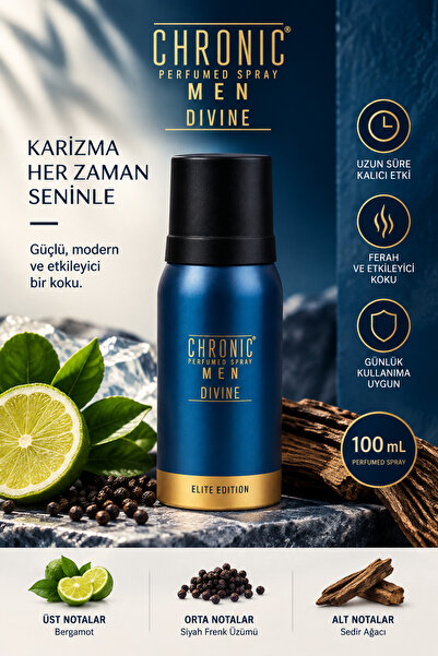 Chronic Men Erkek Deodorant 150 ml - Divine- Etkili Koku Koruması