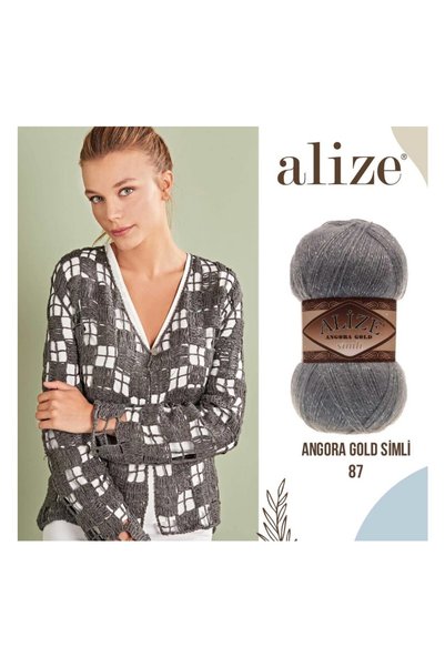 Alize Angora Gold Glitter Hand Knitting Yarn 5 Pack 500 Gr - Light Mink 541