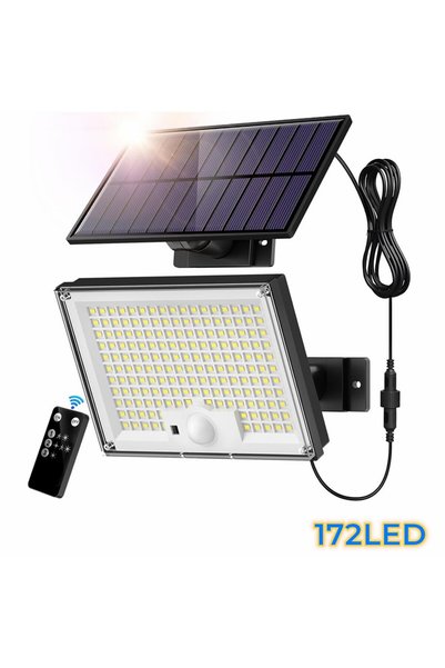 Mzvul 172LED LED Solar Light Outdoor Solar Lamp with Motion Sensor 3 Modes LE...