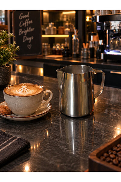 SUNVERA ÇELİK Paslanmaz Çelik 304 Kalite Barista Süt Potu 500 ml (Sivri Ağız)...