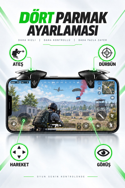 ZOİNCO Black Shark Pubg Nişan Ve Tetik Tuşu Profesyonel Mobil Oyun Konsolu ZC-01