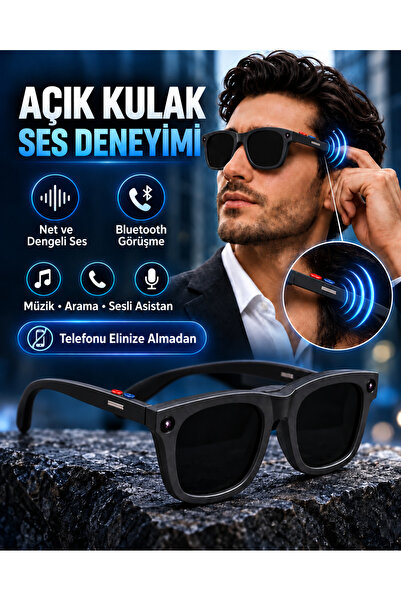 EN SİGA Yapay Zeka 3 Lensli Akıllı Gözlük 8 MP Kamera 1080P Anti-Shake AI Çev...