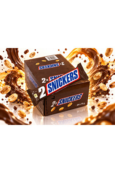 Snickers Baton de ciocolată Duo cu caramel și alune, 24 de bucati x 75 gr