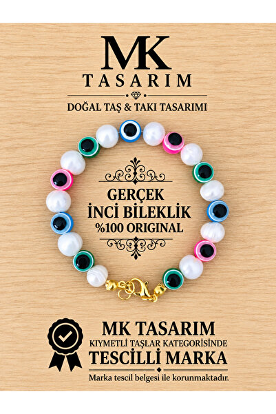 MK tasarım سوار من اللؤلؤ الحقيقي MK.7000.865- سوار مريح-هدوء-طاقة-سوار لتخفي...