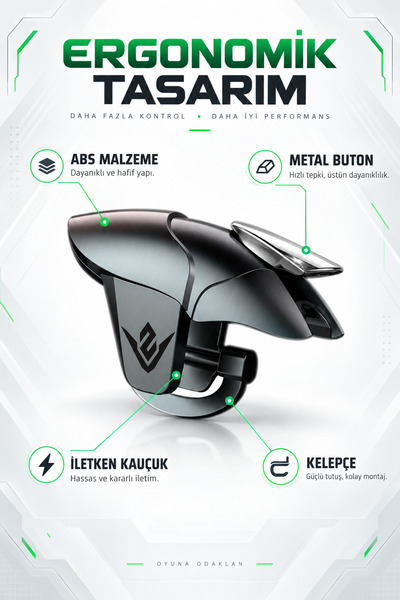 ZOİNCO Black Shark Pubg Nişan Ve Tetik Tuşu Profesyonel Mobil Oyun Konsolu ZC-01