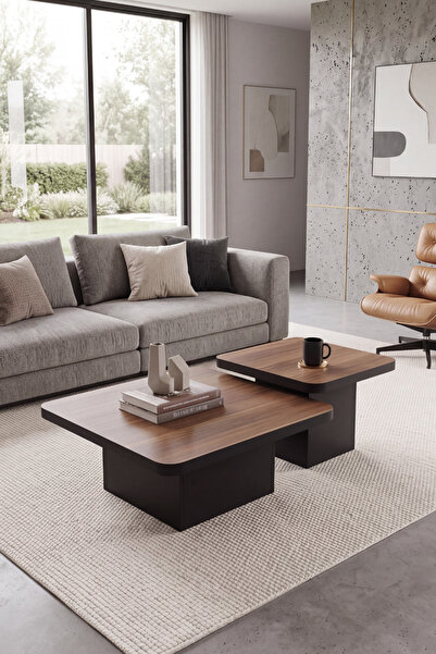 Forte Home Tetra 2'li Kare Orta Sehpa