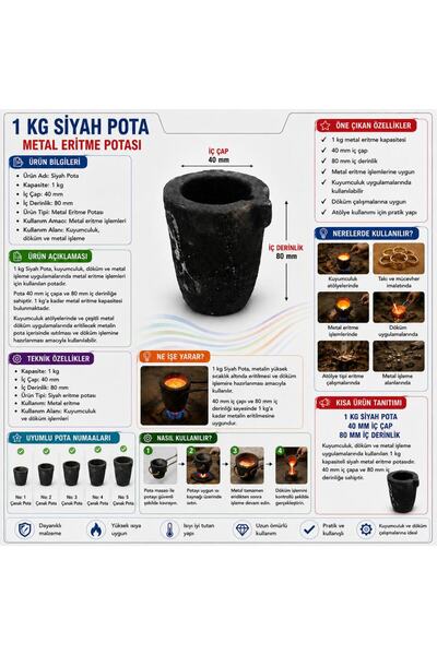 Torna Türk 1 Kilogram Siyah Pota