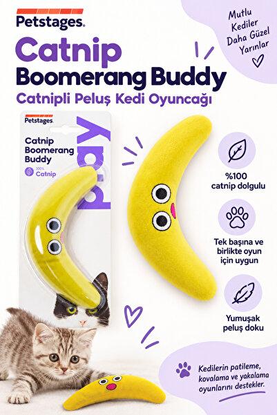 PetStages Green Magic Catnip Boomerang Buddy Catnipli Peluş Kedi Oyuncağı