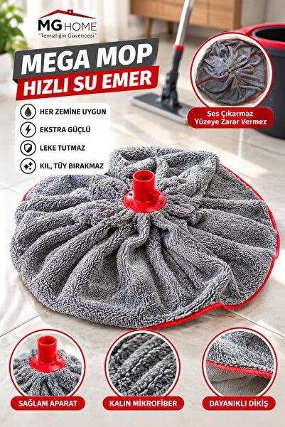 VENON SADECE MOP ( 1 Adet ) 🧹Gri Renk Mikrofiber Mega Boy Paspas - Mop Yedek...
