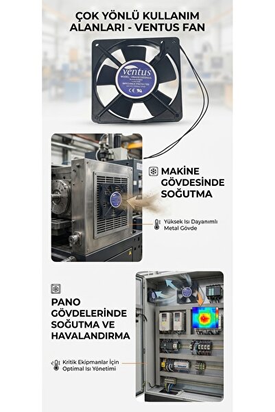 erşahaydınlatma 220 volt soğutma fanı 12x12x2.5 cm metal gövde