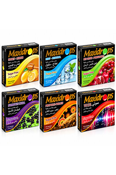 Maxidrops Sugar-Free Mixed Lozenges 6-Pack – 6 × 24 Lozenges
