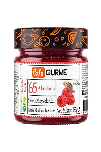 Pol's Gurme Pol'sGurme Ahududu Reçeli Chia Tohumlu Şeker İlavesiz %65 Meyve O...