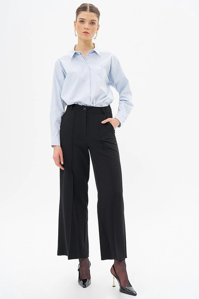 KYR Grass Detailed Wide Leg Trousers Black