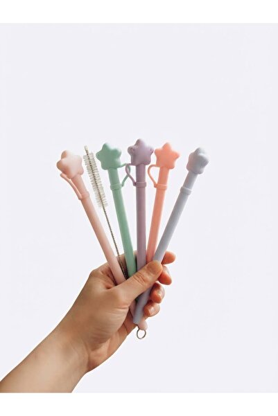Yenigeldi Set de 6 paie din silicon de 30 cm, 10 ml – Paie colorate reutiliza...