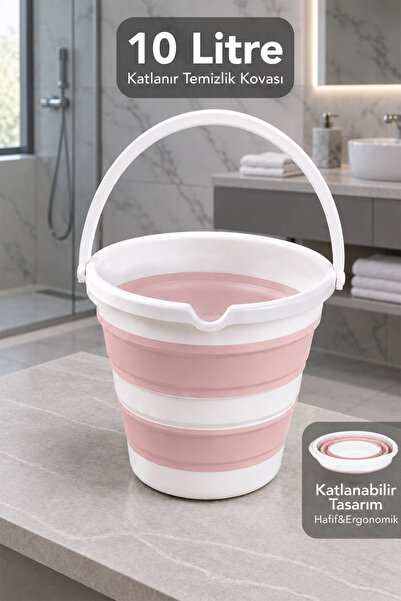 Meleni Home 10Lt Katlanabilir Su Kovası - Silikon Taşınabilir Pratik Banyo Su...