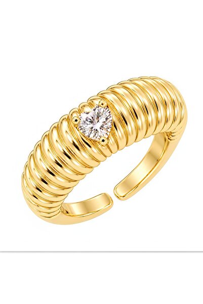GOSEA Ayarlanabilir Zirkon Taşlı Gold Kadın Yüzük | Kararma Solma Yapmaz | Al...
