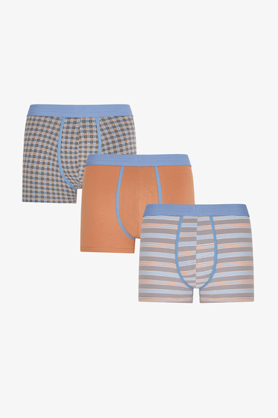 Penti Erkek Grid Çizgili 3'lü Boxer
