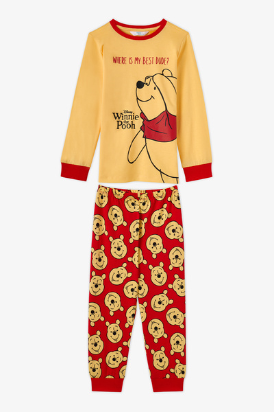 Penti Devojčice Crveni Winnie The Pooh pamučni set pidžama kratkih rukava