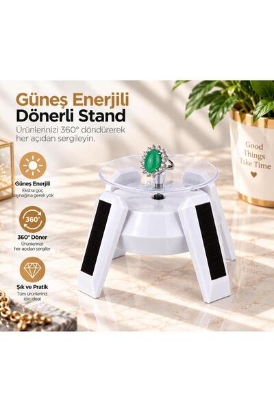STAND MARKET Güneş Enerjili Dönerli Gözlük Standı Siyah