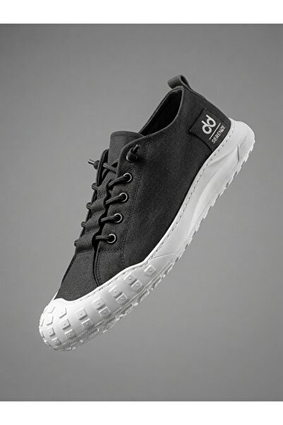 BOA BA0248 Siyah Beyaz Taban Esnek Bağcıklı Ultra Hafif Nefes Alan Sneaker Ay...