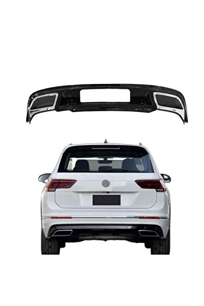 autogp Vw tiguan rline arka tampon difüzör çift çıkış 2016+ pianoblack
