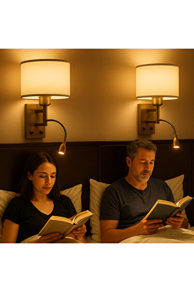 Tel Lighting Yatak Başı Okuma Lambalı Aplik