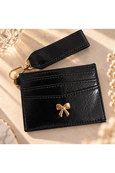 BAGS Women's Keyring Card Holder Wallet with Bow Detail, Faux Leather, Multi-...