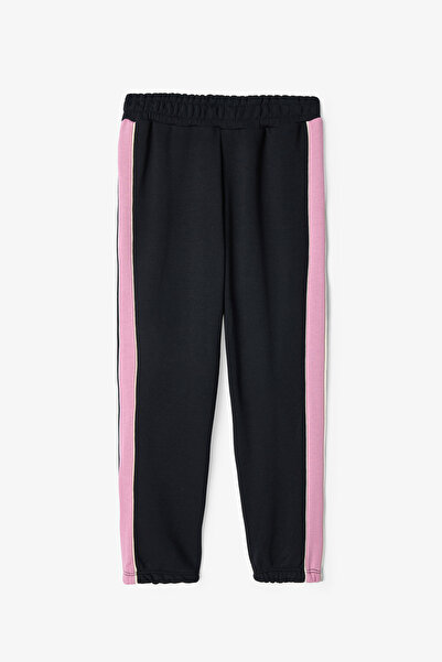 Penti Siyah Kız Çocuk Biyeli Yüksek Bel Oversize Jogger Eşofman Altı