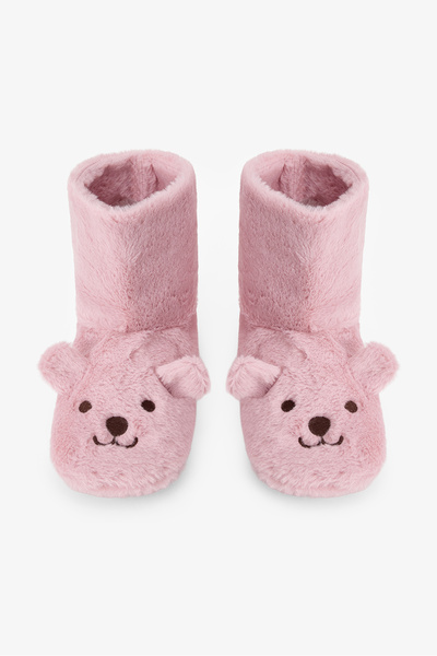 Penti Lila Happy Bear Hausschuhe mit Tiermotiv-Stickerei