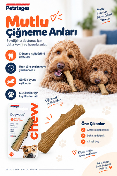 Generic Brand Dogwood Durable Stick Endless Bone Dog Chew Toy Xsmall