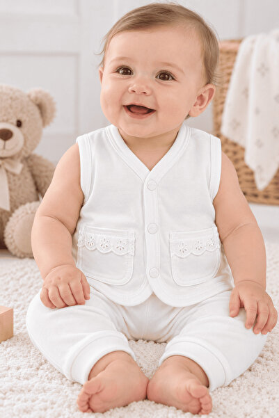 Pino Baby Velvet Lace Pocket Vest 3296