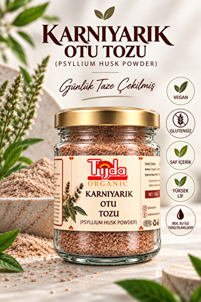 TİJDA Karnıyarık Otu Tozu (Psyllium Seed Powder) 150 gr Taş Değirmende Çekilmiştir Doğal Saf İçerik Katkısız