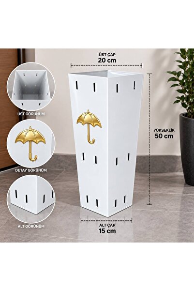 ÖZHEMMEKLER Metal Şemsiyelik Ve Dekoratif Şemsiye Standı | 50 cm | Ev,ofis,otel,restoran için