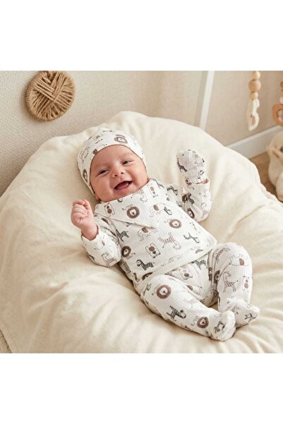 DEFNE LİNA BABY طقم خروج من المستشفى للأطفال حديثي الولادة مكون من 5 قطع مصنو...