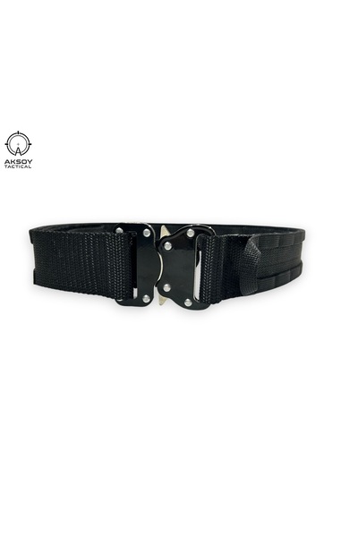a+ aksoy tactical Warrior Duty Belt Molle Quick Release with Metal Buckle Black
