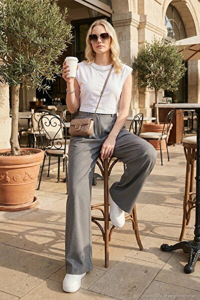 Lela Wide Leg High Waist Wide Leg Palazzo Trousers Women's Pants 5866290