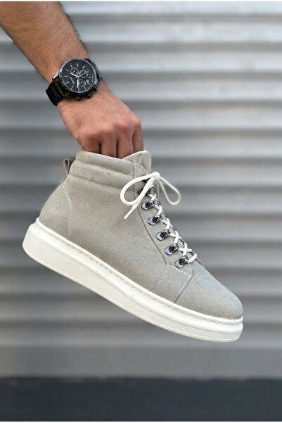 Zerenyus Zrj206 Lace-Up Gray Suede Men's Sports Boots