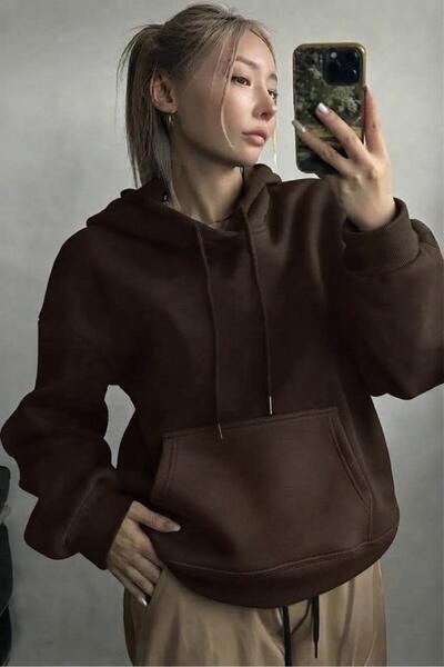 NO 601 Women's Brown Hooded Sweat